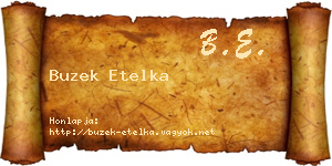 Buzek Etelka névjegykártya